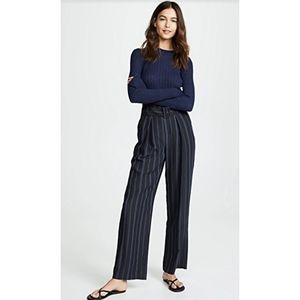 Vince | Dobby Stripe Belted Wide Leg Pants Size 4
